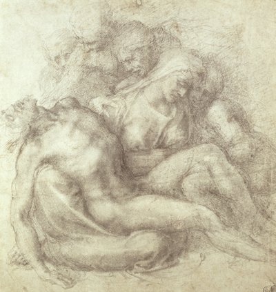 Figurenstudie für die Beweinung Christi, 1530 von Michelangelo Buonarroti